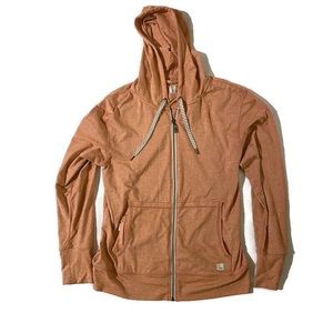 Super soft Vuori Zip Up Halo Performance Hoodie Jacket, Heather Orange, medium